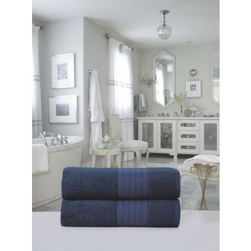 handdoekenset 70x140cm (2 stuks) nr:1000 denim